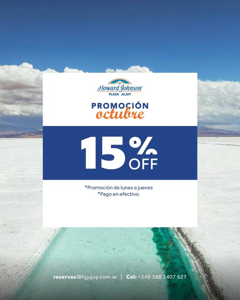 ➡️ Conocé las promos de Octubre. ¡Aprovechá y vení a Jujuy!📱 Consultas y reservas al 0388 4249 (4)